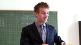 The teacher broke the rules and fucked a bad student