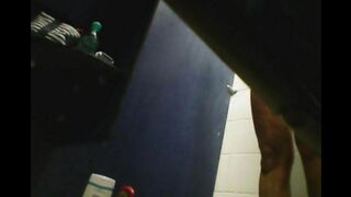 A girl has sex in the shower, but there is a hidden camera filming her