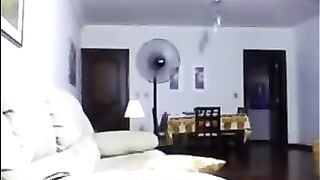 Evening on the couch for the young girl and her guy
