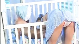 The little babysitter was fucked by a midget with small natural tits