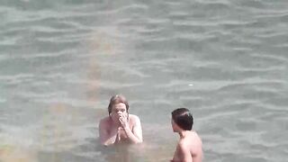 Bathing in the sea naked is a great pleasure for girls