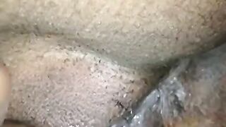 The guy pushed his tongue into the girl’s cunt, showcasing intense cunnilingus