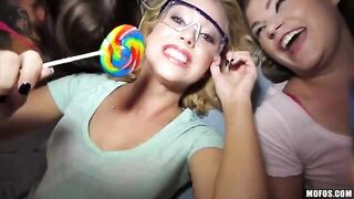 A girl tried to keep up with the pace of the guys in sex