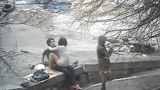 The guy shoots sex with a random girl on the street and shares it online