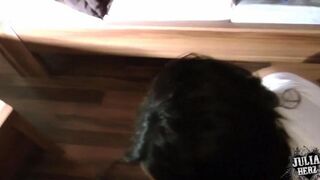 A cute girl in stockings is fucking with her beloved man