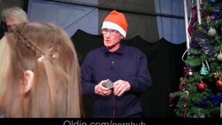 Old people fucked Snow Maiden with big tits in crowd