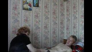 The old mother makes love with her son on a hidden camera