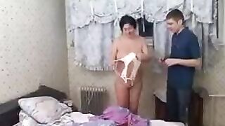 The young guy fucked his aged mother