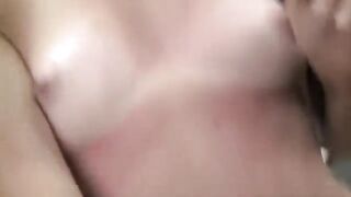 A cute girl fucks at her first anal casting, showcasing her tight ass