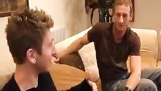 A naked sister is posing, and her brother takes it all off