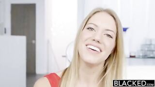 A long black dick fucks a blonde in all holes