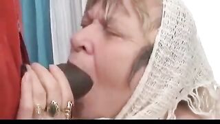 A Negro guy with huge cock fucks his grandmother