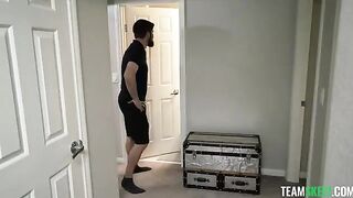 The guy gently caressed the sweet pussy of his red-haired girlfriend