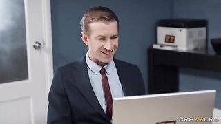 A secretary gets fucked in stockings and pantyhose in the office