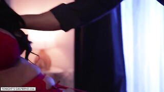 Jamie Michelle, a busty porn star, was fucked in sexy lingerie by a fan