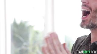 Redhead with small tits gets fucked without condoms in the "No Condom Zone" scene