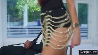 Security guard fucked brunette in a hot interracial sex scene