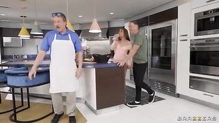 A new neighbor moves in and gets oily anal sex right on the street