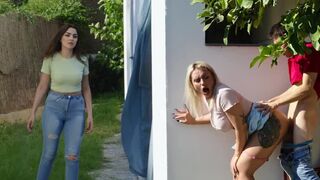 A girl was fucked by a guy in the shed for treason