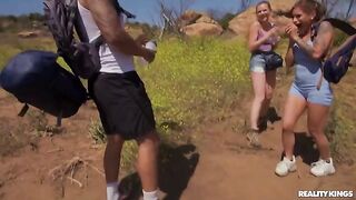 Sex on the hike, outdoor fucking adventure