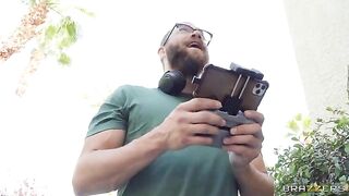 Pervert climbs in the window and makes love with a hot lady