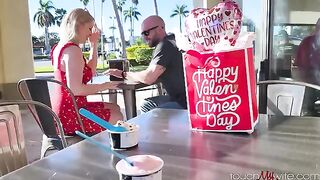A cock worshiper in honor of Valentine's Day made a daring move