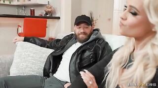 A hot woman fucks with a man for money, he fucks her hard