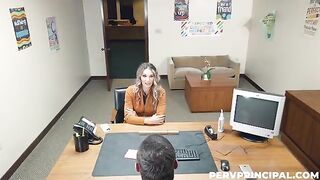 The boss fucked a secretary on the table in the office, what a sight
