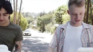 A sexy MILF is getting fucked by two young boys