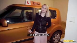 A car girl has sex with her big tits boyfriend