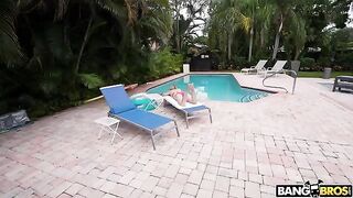 How can you do this, you're my mom! Stunning mature seduces her son by the pool