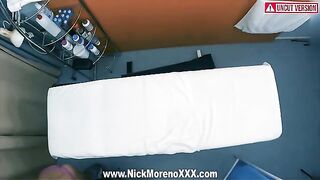 A horny masseur fucked a 19-year-old girl after oiling her body