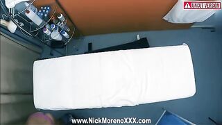 A horny masseur fucked a 19-year-old girl after oiling her body