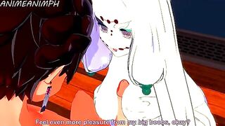 Spider Demon (Mother) from Demon Slayer fucks with Tanjiro Kamado in an uncensored 3D hentai