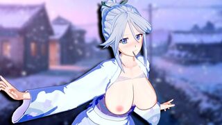 Hentai anime with Shirayuki Tomoe in 3D quality