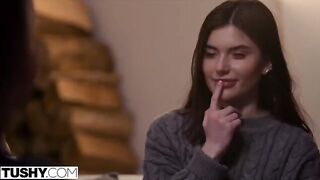 Two gorgeous babes, Talia and Stefany, have an incredible anal threesome experience with a guy