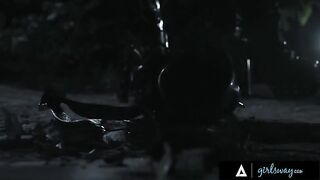 The Huntress Arrives in the Wasteland for a Busty Droid threesome