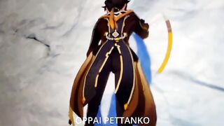 Cosplayer Xiao got caught masturbating by Zhongli in a steamy scene
