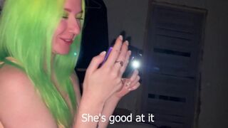 Girl sucks her friend's boyfriend's dick for a bet after spinning the bottle