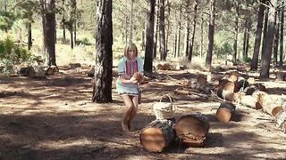 A couple fucked outdoors, even in the woods, it was a wild ride
