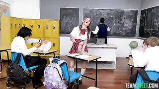 The girl passed the exam with flying colors, and then she got fucked