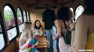 A girl came to the party without panties and got fucked