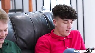 Love doesn't end there - group sex on the couch is a real treat