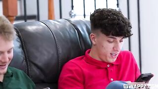 Love doesn't end there - group sex on the couch is a real treat
