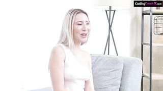 A girl was fucked hard in her pussy during a rough casting session