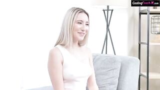 A girl was fucked hard in her pussy during a rough casting session