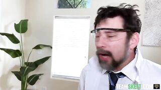 The man is at the service of authority and he has fun with two girls