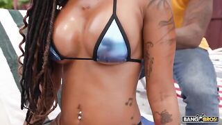 Her black mouth is tailored for a dick