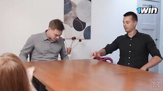 A hot meeting in the office with a surprising turn of events