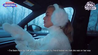A girl met a stranger and got fucked in his car, showing her slutty side